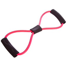 Еспандер EasyFit восьмерка трубчатый, Длина 100 см, TPR, Резина, Неопреновые ручки, для фитнеса и реабилитации, Розовый