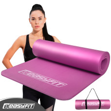 Коврик EasyFit для пилатеса и фитнеса, 180x60 см, толщина 10 мм, NBR, розовый