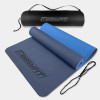 Двошаровий килимок EasyFit для пілатесу, фітнесу та йоги з чохлом, 183x61 см, товщина 6 мм, TPE/TC, ECO-Friendly, синьо-блакитний