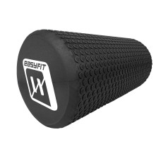 Массажный ролик (валик) EasyFit Foam Roller, Длина 30 см, Диаметр 14.5 см, Пена EVA с мелкой массажной поверхностью, для МФР, фитнеса, йоги и реабилитации, Черный