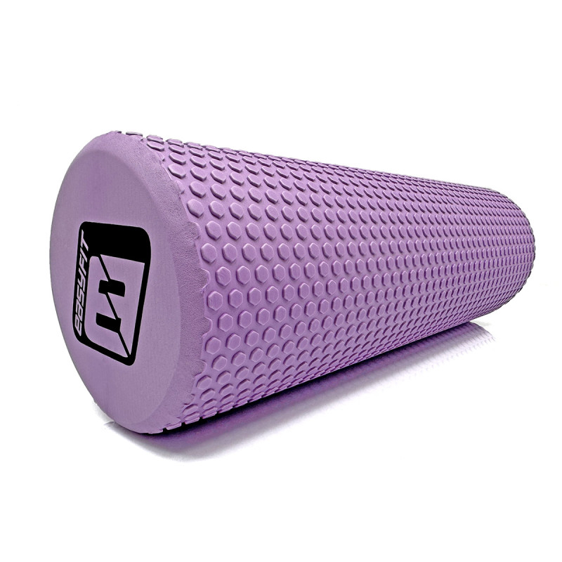 Масажний ролик (валик) EasyFit Foam Roller, Довжина 45 см, Діаметр 15 см, Піна EVA з дрібною масажною поверхнею, для МФР, фітнесу, йоги та реабілітації, Бузковий
