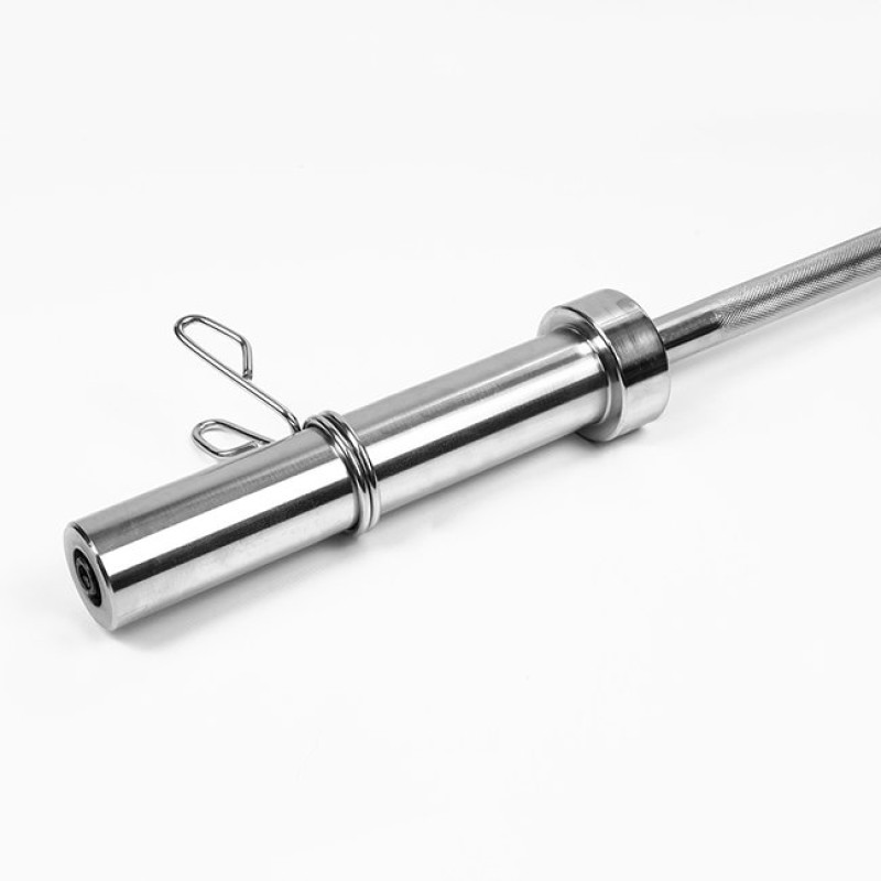 Гриф для штанги EasyFit прямой, олимпийский, Длина 2,2 м, Диаметр 50 мм, Сталь, Хром, Вес 16 кг