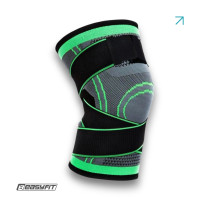Компресійний наколінник EasyFit з ременями, Розмір S, Нейлон, Спандекс, Чорний