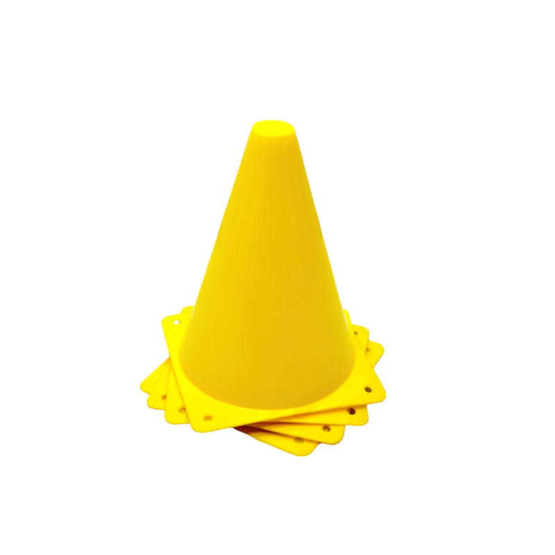 Конусы-фишки (набор 4 шт) EasyFit, Высота 17 см, ПВХ, Желтый, Для разметки, тренировок и футбола