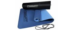 Двошаровий килимок EasyFit для пілатесу, фітнесу та йоги з чохлом, 183x61 см, товщина 6 мм, TPE/TC, ECO-Friendly, синьо-блакитний