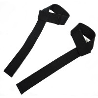 Лямки атлетичні EasyFit для станової тяги, Довжина 60 см, Ширина 3,5 см, Бавовна, Чорний