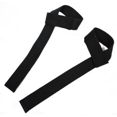 Лямки атлетичні EasyFit для станової тяги, Довжина 60 см, Ширина 3,5 см, Бавовна, Чорний