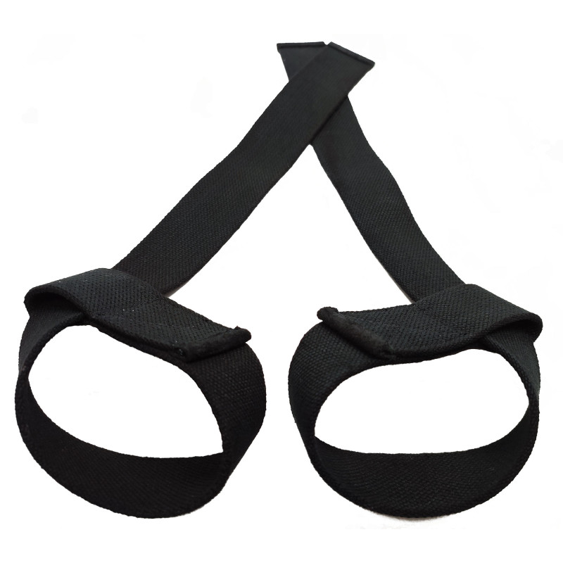 Лямки атлетичні EasyFit, 60×3,5 см, бавовна, чорний