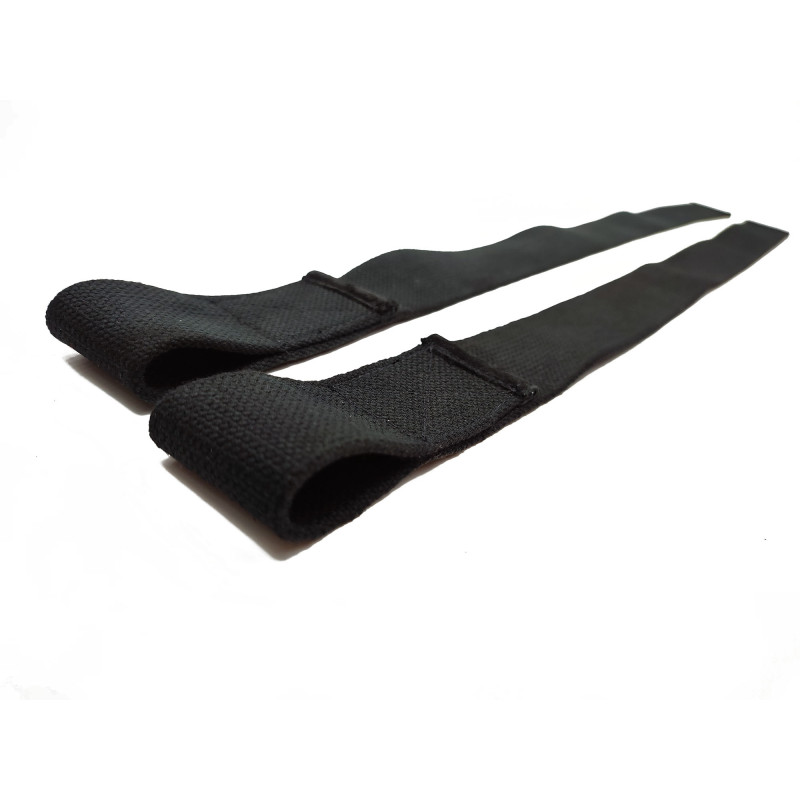 Лямки атлетичні EasyFit, 60×3,5 см, бавовна, чорний