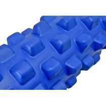 Масажний ролик (валик) EasyFit Grid Roller PRO, Довжина 33 см, Діаметр 14 см, Каркас із високоміцного пластику, Піна EVA з масажною поверхнею 3D, для МФР, фітнесу, йоги та реабілітації, Синій