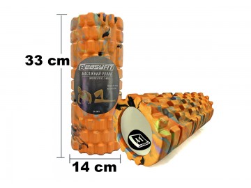 Массажный ролик EasyFit Grid Roller 33 см v.1.1 Multi Оранжевый