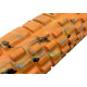 Массажный ролик (валик) EasyFit Grid Roller v.1.1 Multi , Длина 33 см, Диаметр 14 см, Каркас из высокопрочного пластика, Пена EVA с массажной поверхностью 3D, для МФР, фитнеса, йоги и реабилитации, Оранжево-цветной