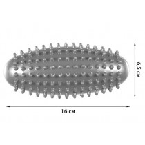 Массажный ролик овальный EasyFit Almond с шипами, Длина 16 см, Диаметр 6,5 см, ПВХ, для МФР, снятия напряжения и самомассажа, Серый