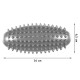 Массажный ролик овальный EasyFit Almond с шипами, Длина 16 см, Диаметр 6,5 см, ПВХ, для МФР, снятия напряжения и самомассажа, Серый