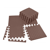 Татами мат EasyFit SwallowTail (пазл ласточкин хвост с бортиком), Размер 120x60 см, Толщина 10 мм, EVA-пена, Коричневый