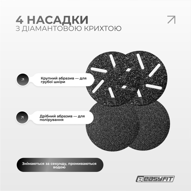 Пилка для пяток EasyFit V-Pro - вакуумная электрическая пемза с LCD дисплеем