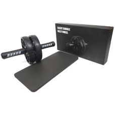 Ролик для пресу EasyFit BLM подвійний, Діаметр 15,5 см, Сталь, Гума, Пластик, Чорний