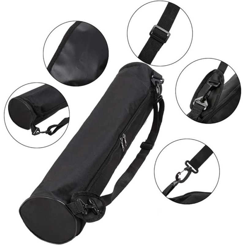 Чехол для коврика EasyFit на молнии, Длина 70 см, Диаметр 15 см, Полиэстер, Водонепроницаемый, Чёрный