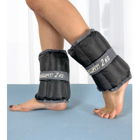 Утяжелители для ног и рук EasyFit (пара), Вес 2 кг, Оксфорд, Песок, Черно-серый