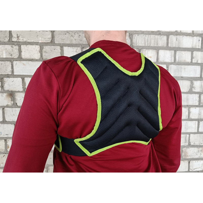 Жилет-утяжелитель EasyFit JetPack с металлом, Вес 5 кг, Нейлон, Стальные гранулы, Салатовый