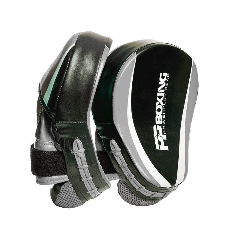 Лапи боксерські PowerPlay 3050 Чорно-Сірі PU [пара]