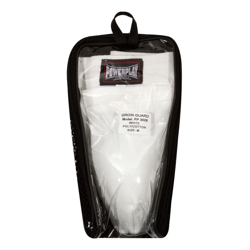 Захист паху PowerPlay 3028, Розмір S, Бавовна, Спандекс, Пластикова мушля, Білий