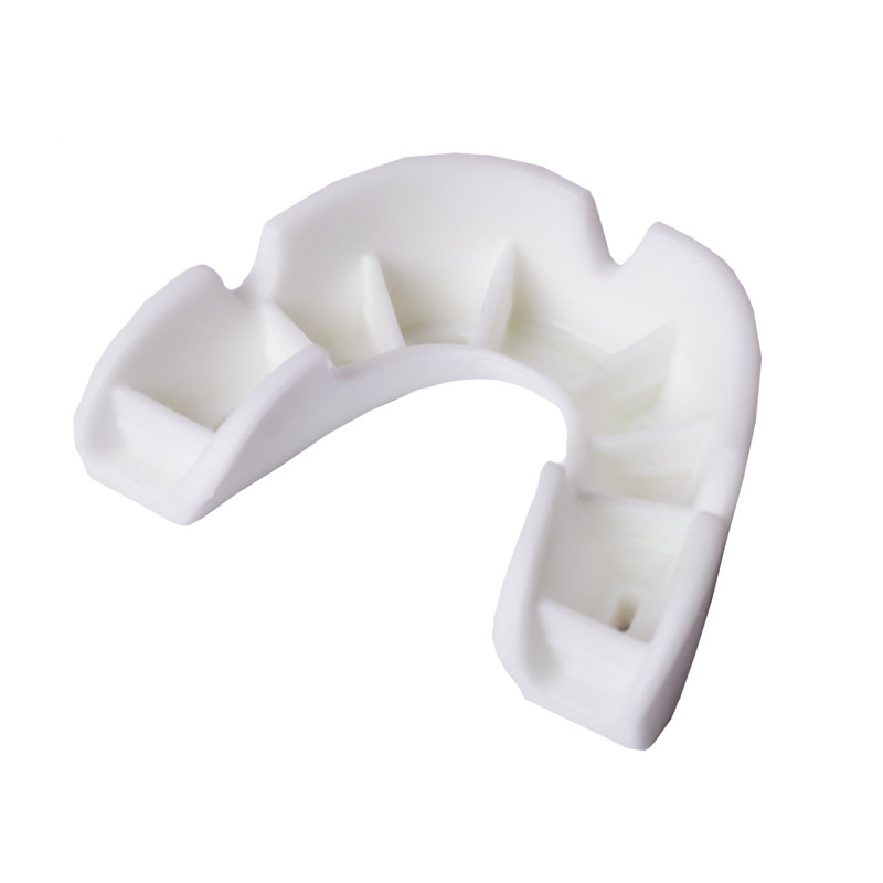 Капа боксерська OPRO Junior Bronze White, Дитяча (вік до 10 років), Одношарова, Компресійна клітка, Технологія плавників, Білий