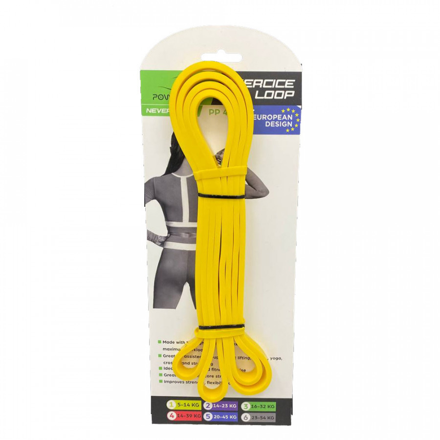 Еспандер-петля (гумка для фітнесу і кроссфіту) PowerPlay 4115 Power Band Light Жовта (1-7kg)