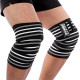 Бинти на коліна Power System PS-3700 Knee Wraps Grey/Black (пара), Довжина 2 м, Ширина 8 см, Бавовна, PU, Spandex, Чорно-сірий