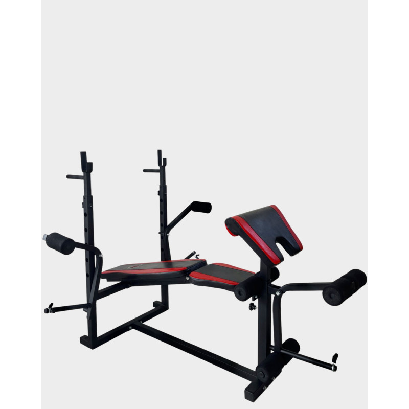 Скамья тренировочная WCG 0070 + Тяга, приставка Скотта Набор HARD штанга 148 КГ