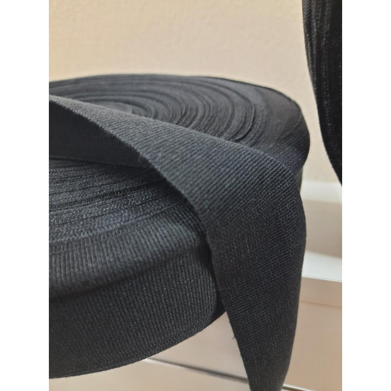 Бинтова стрічка для боксу PowerPlay, Довжина 100 м, Еластична, Бавовна, Нейлон, Чорна 