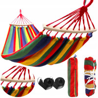 Двомісний гамак з планкою SUMMER Кольоровий XXL 200х150 WCG