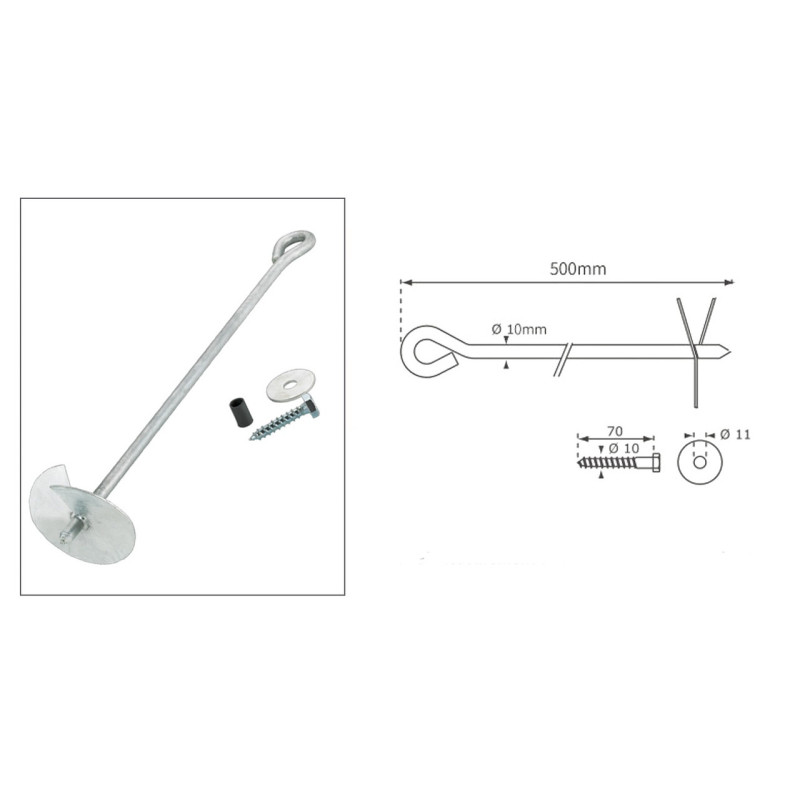 Універсальний анкер для кріплення в землю WCG M10x500