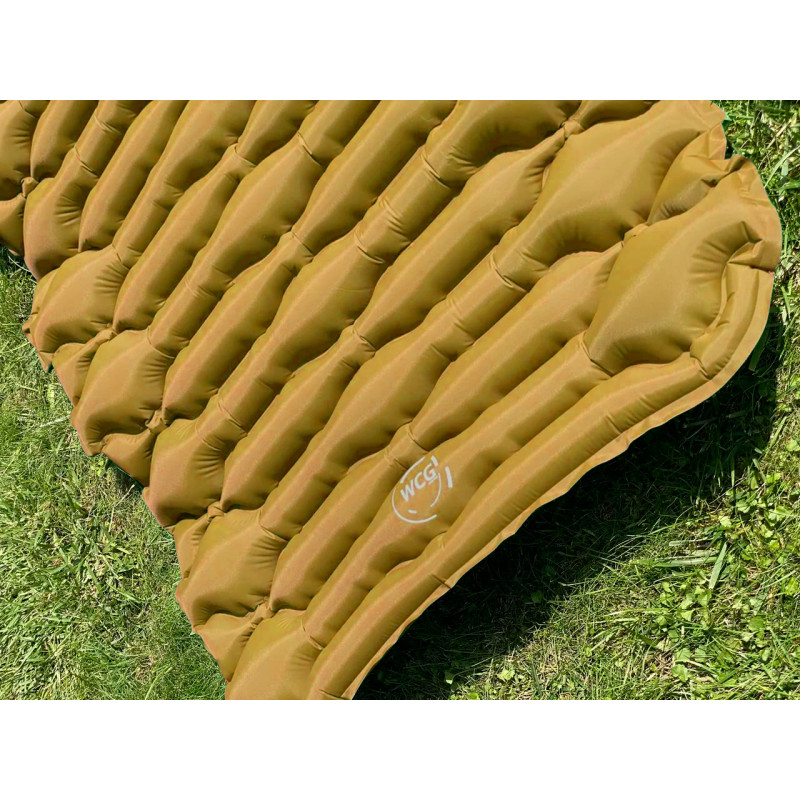 Большой надувной каремат походный, туристический WCG для кемпинга (жёлтый)