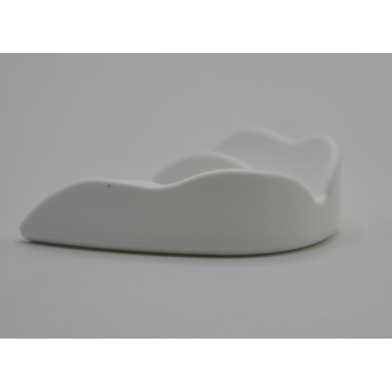 Капа боксерська PowerPlay 3309 SR, Доросла (вік 11+), Посадка: кип'ятіння+прикус, Термопластик, Білий