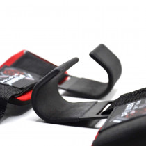 Гаки для тяги на зап'ястя Power System PS-3310 Hardcore Hooks Black/Red Гаки для тяги на зап'ястя Power System PS-3310 Hardcore Hooks Black/Red