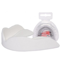 Капа боксерская PowerPlay 3309 SR, Взрослая (возраст 11+), Посадка: кипячение+прикус, Термопластик, Белый