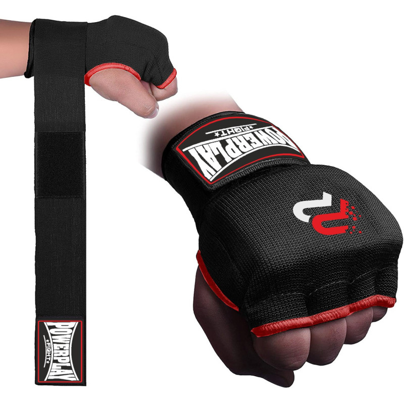 Бинты-перчатки PowerPlay 3096 с гелевыми подушечками, Размер S, Хлопок, Спандекс, Гелевая набивка, Черный