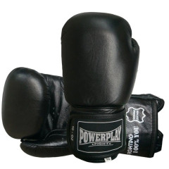 Боксерские перчатки PowerPlay 3088 Impulse Черные (натуральная кожа) 12 унций