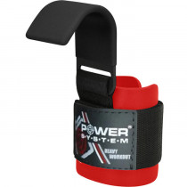Гаки для тяги на зап'ястя Power System PS-3310 Hardcore Hooks Black/Red Гаки для тяги на зап'ястя Power System PS-3310 Hardcore Hooks Black/Red