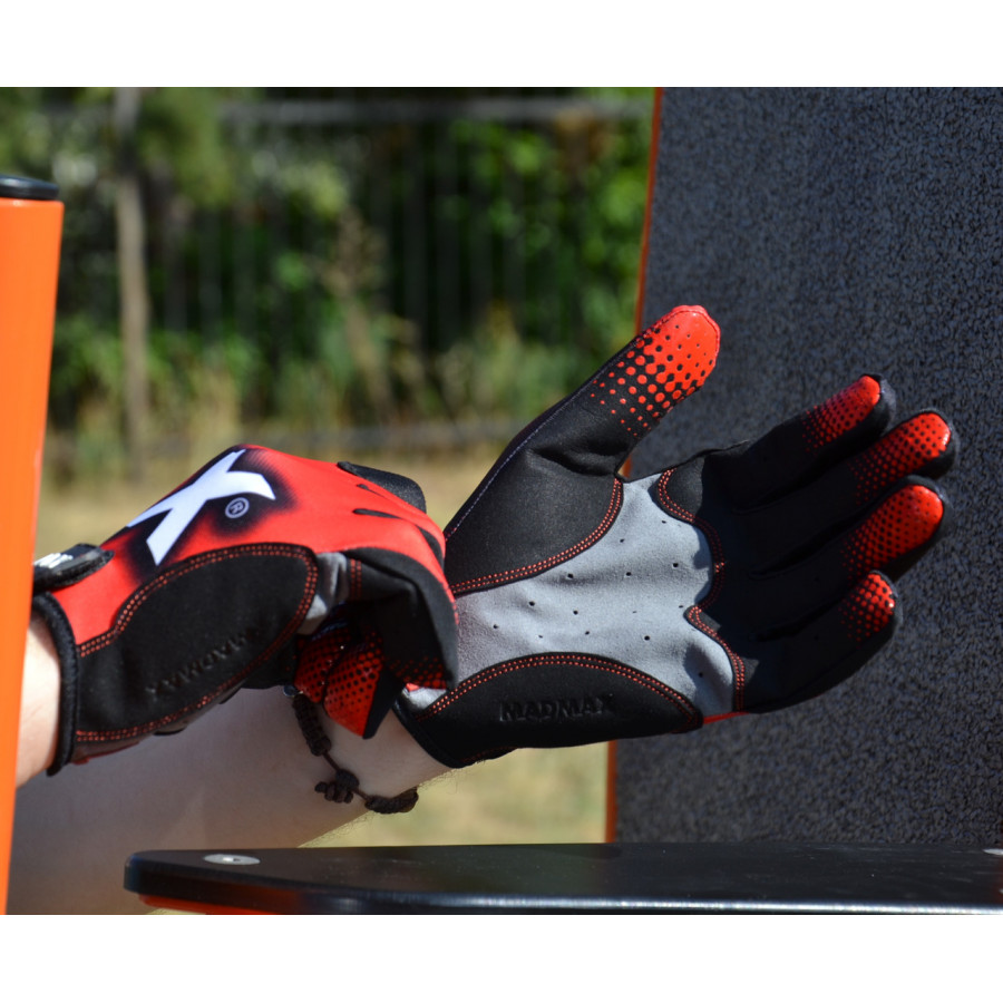 Рукавички для фітнесу MadMax MXG-101 X Gloves Black/Grey/Red XXL