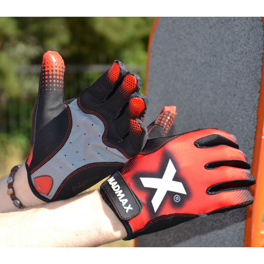 Рукавички для фітнесу MadMax MXG-101 X Gloves Black/Grey/Red XXL