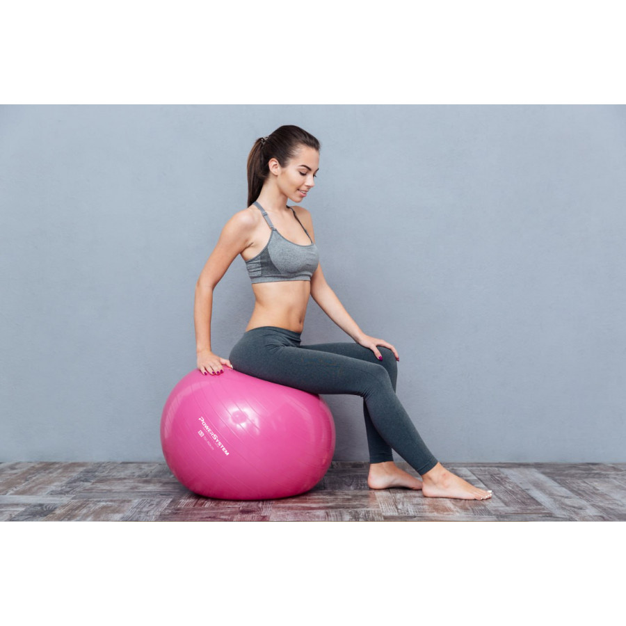 М'яч для фітнесу (фітбол) Power System PS-4012 Ø65 cm PRO Gymball Pink