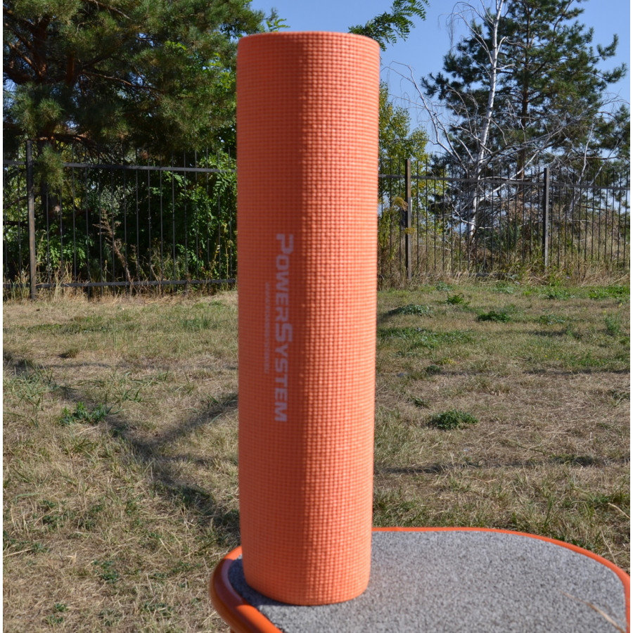Килимок для йоги та фітнесу Power System PS-4014 PVC Fitness-Yoga Mat Orange (173x61x0.6)