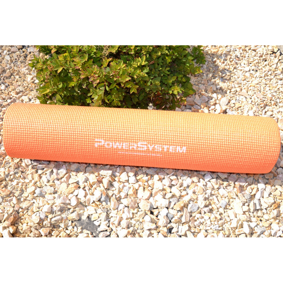 Килимок для йоги та фітнесу Power System PS-4014 PVC Fitness-Yoga Mat Orange (173x61x0.6)