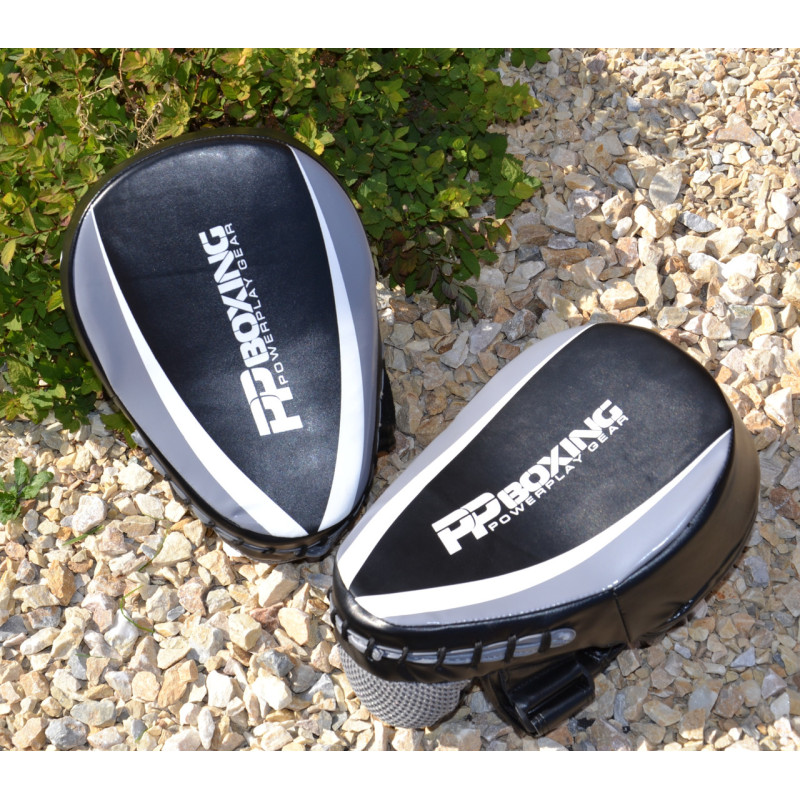 Лапи боксерські PowerPlay 3050 Чорно-Сірі PU [пара]