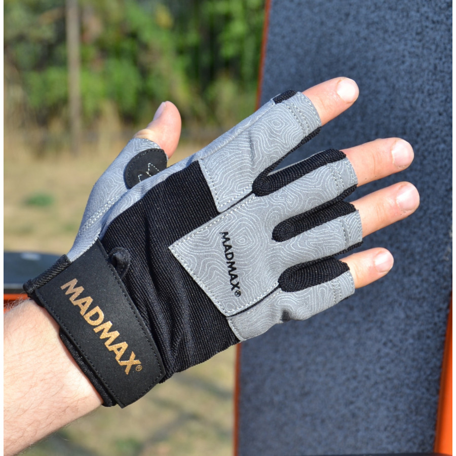 Рукавички для фітнесу MadMax MFG-871 Damasteel Grey/Black XXL