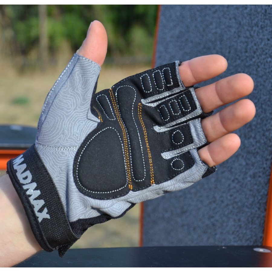 Рукавички для фітнесу MadMax MFG-871 Damasteel Grey/Black XXL