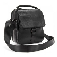 Чоловіча шкіряна сумка месенджер Tiding Bag чорна