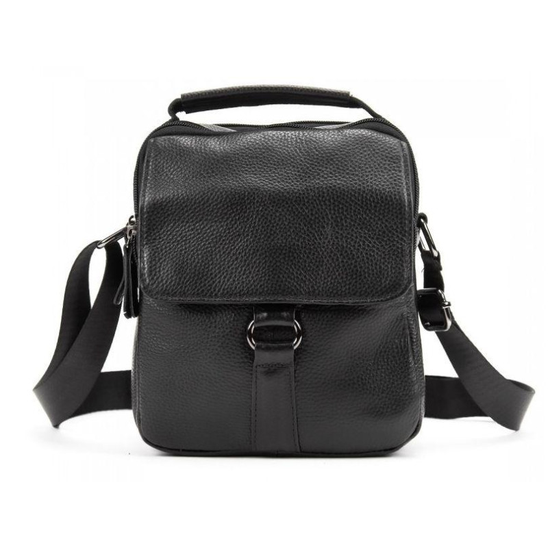 Чоловіча шкіряна сумка месенджер Tiding Bag чорна